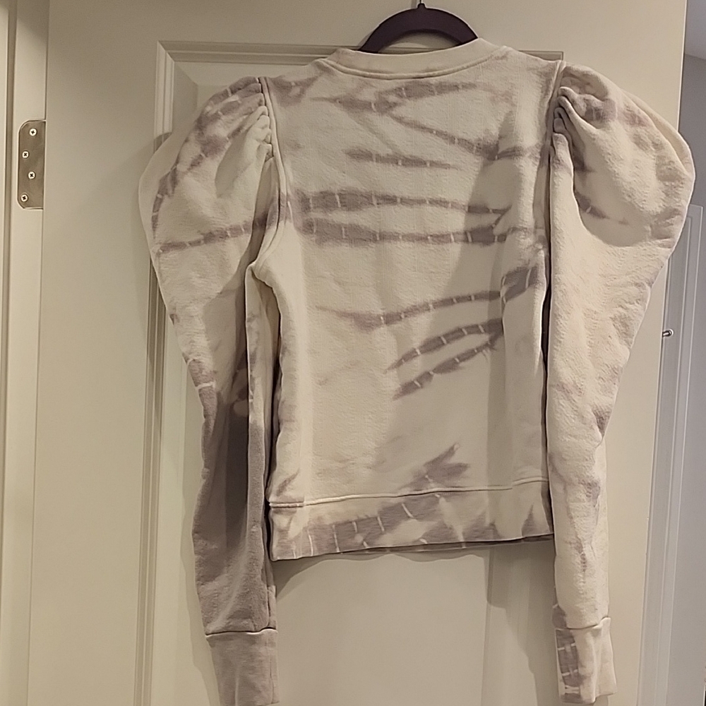 Ulla Johnson Purple Tie-Dye Puff Sleeve Sweatshirt- Orchid Tie Dye. - Picture 3 of 5